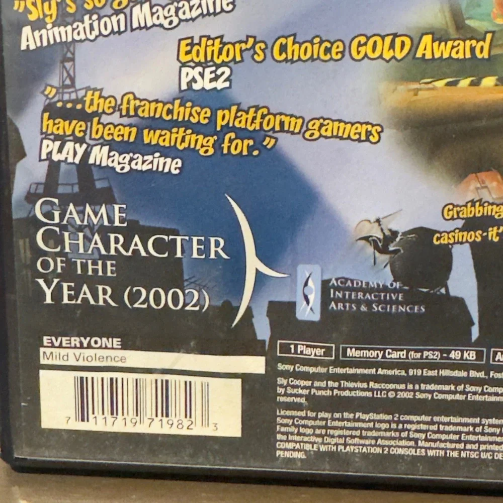 Sony Sly Cooper and the Thievius Raccoonus PS2 Greatest Hits Video Game